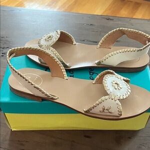 Jack Rogers Cream and Tan Sandals